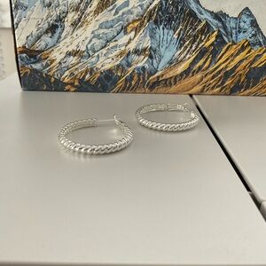 .925 Elegant Silver Hoop Earrings